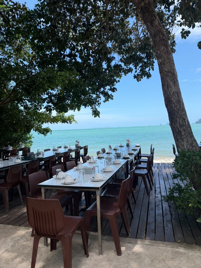 High-angle sea view from Branch 2 dining deck